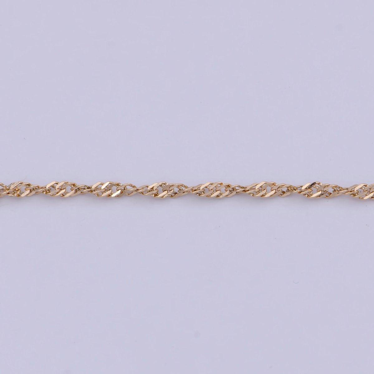 Gold Twist Singapore Chain Necklace, Unique Layer Chain Necklace Ready to Wear 20 Inch | WA-760 Clearance Pricing - DLUXCA