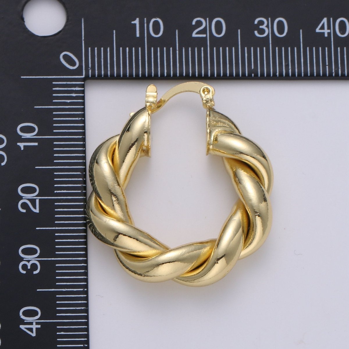 Gold Twisted Hoop Earrings, Bold Gold Hoop Earrings, Chunky Earrings, Statement Hoops, 14k Gold Filled Hoops Earring gift for her Q-518 to Q-520 - DLUXCA