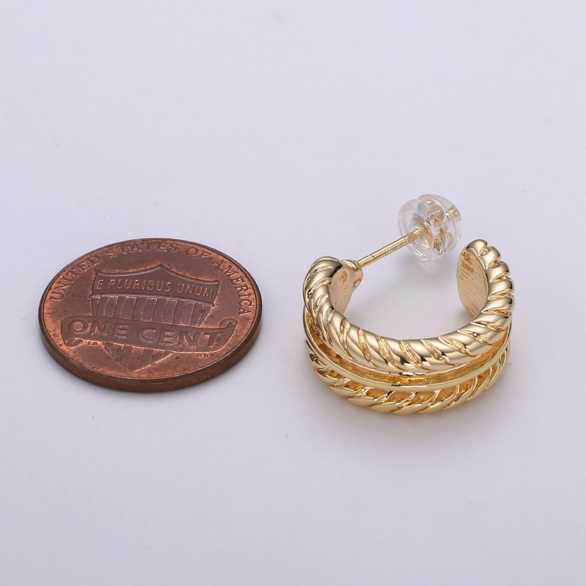 Gold Twisted Hoop Earrings • Bold Gold Hoop Earrings • Chunky Earrings • Statement Hoops • 18k Gold Filled Hoops Earring gift for her Q-446 - DLUXCA