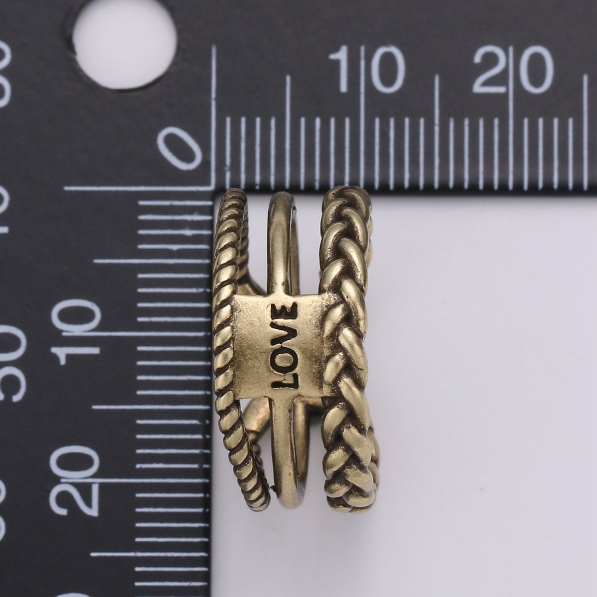 Gold Twisted Ring, Statement Ring, Chunky Love Ring, Stackable Ring Thick Gold Ring Antique Celtic Gold Ring adjustable ring, R-011 R-012 - DLUXCA