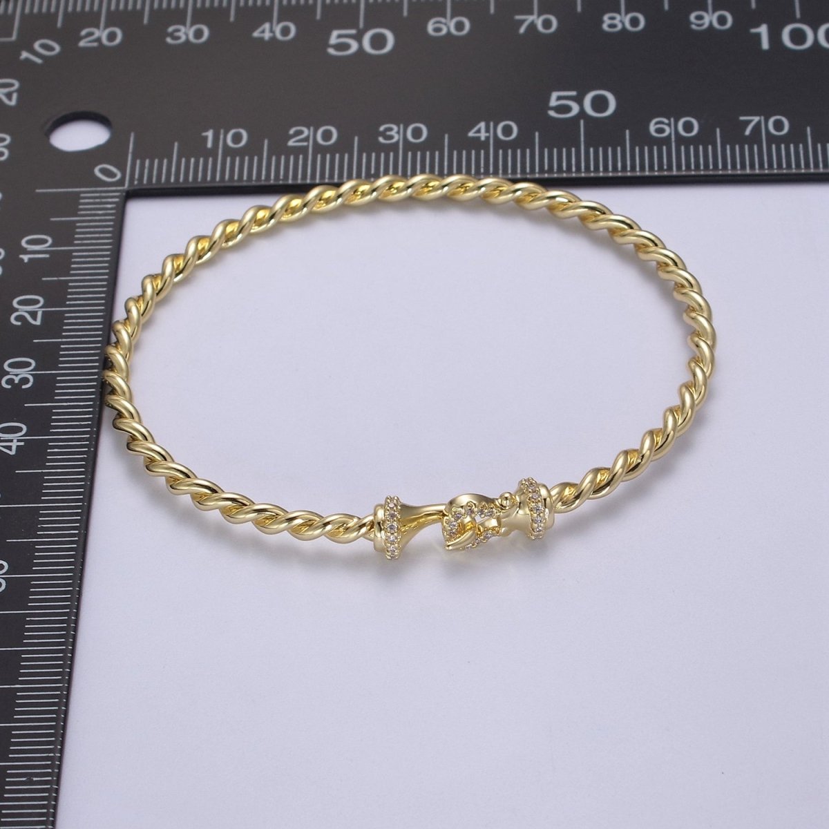 Gold Twisted Rope Bracelet Dainty Cuff Bangle, Braided Bracelet, Stacking Bracelet | WA-692 WA-693 Clearance Pricing - DLUXCA