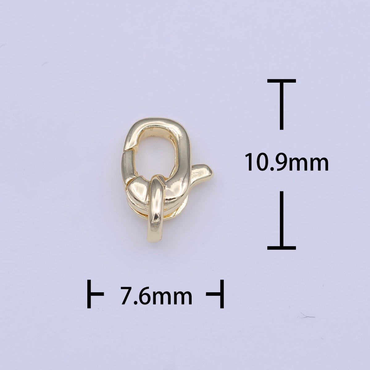 Gold Unique 11mm x 7.5mm Lobster Claw Clasps Jewelry Making Closure Supply | K-272 - DLUXCA