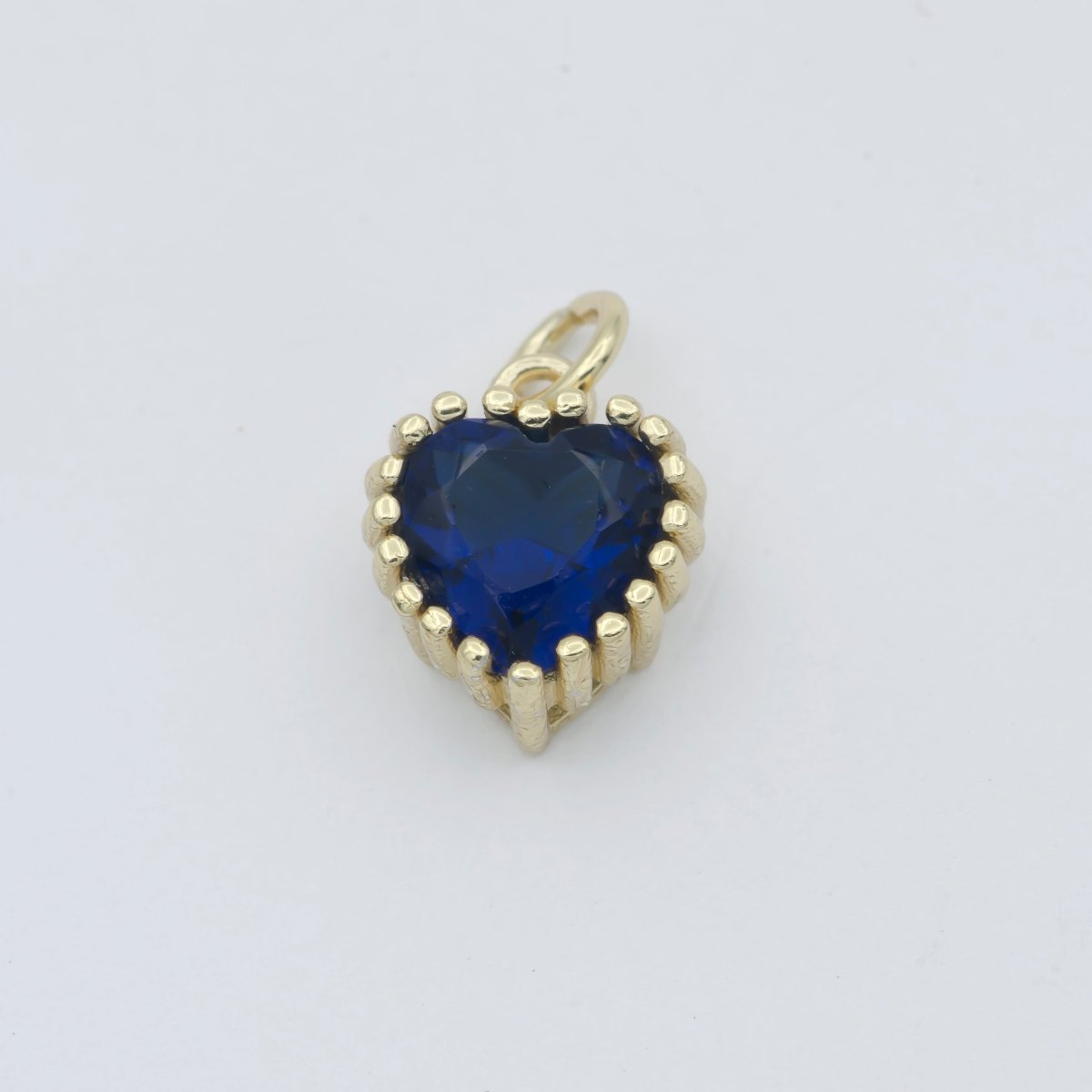 Gold Vermeil Heart CZ Charm - Birthstone add on charm cubic zirconia for Birthday Personalized jewelry SL-255~SL-266 - DLUXCA