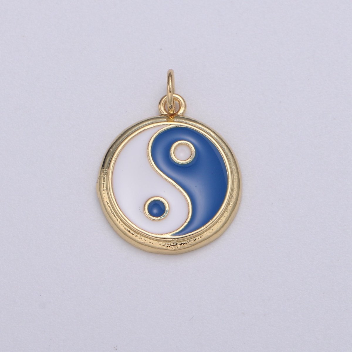 Gold yin yang charm, 14K Gold Filled Coin Charm Dainty Yin & Yang Charms for Bracelet Necklace Earring Component Colorful Enamel Pendant E-238 - E-246 - DLUXCA
