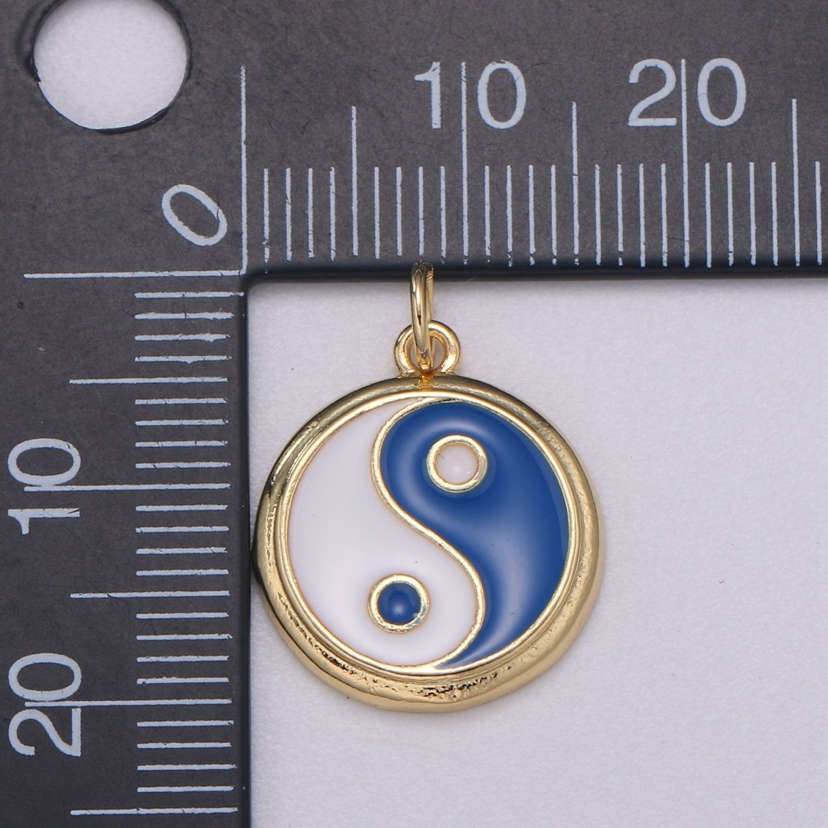 Gold yin yang charm, 14K Gold Filled Coin Charm Dainty Yin & Yang Charms for Bracelet Necklace Earring Component Colorful Enamel Pendant E-238 - E-246 - DLUXCA