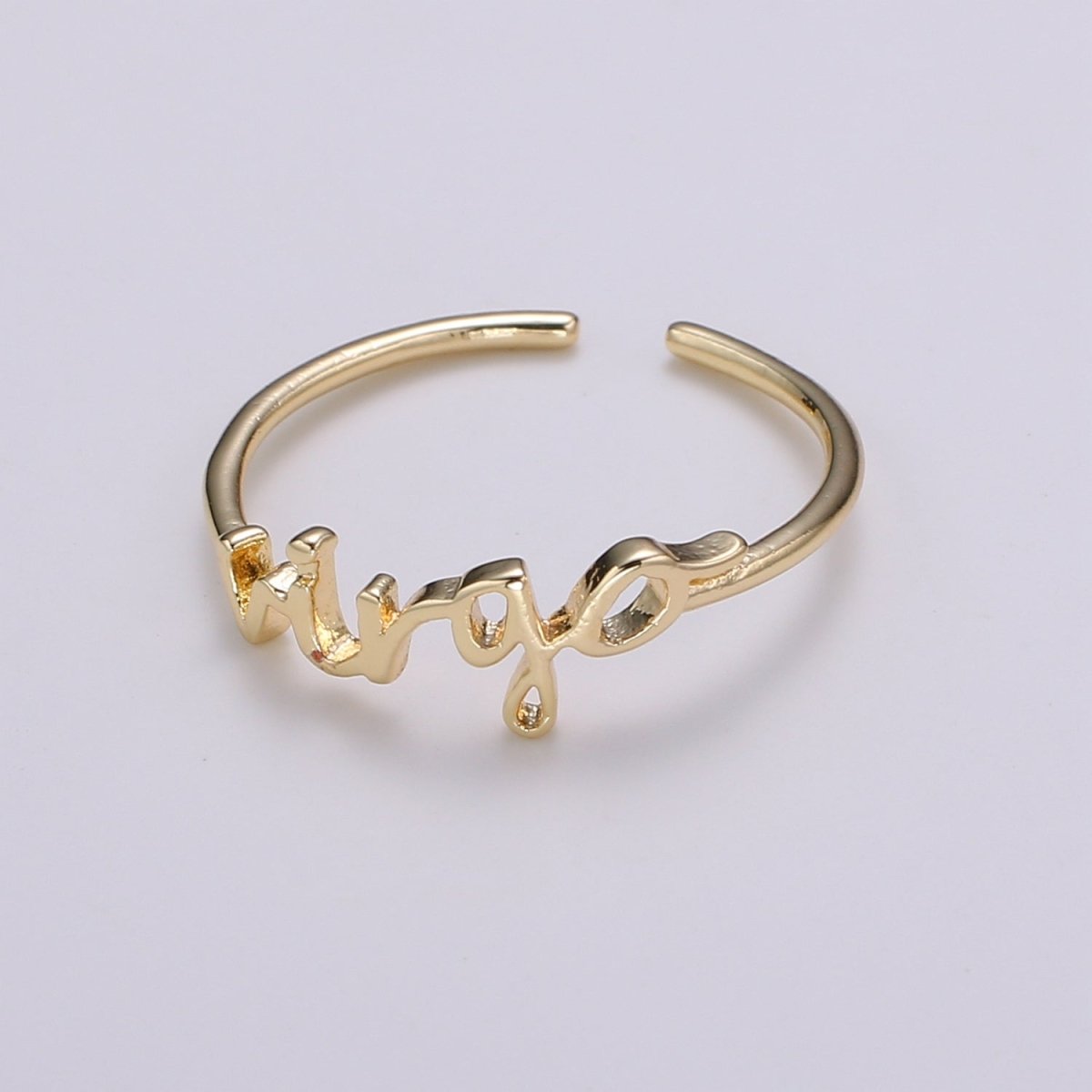 Gold Zodiac Ring Words Gold Ring, Astrology Horoscope Ring Birthday Personalized Gift Open Adjustable Ring for Stacking Ring Midi Ring - DLUXCA
