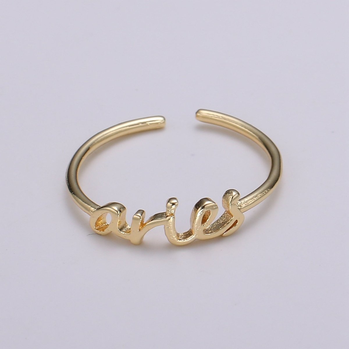 Gold Zodiac Ring Words Gold Ring, Astrology Horoscope Ring Birthday Personalized Gift Open Adjustable Ring for Stacking Ring Midi Ring - DLUXCA