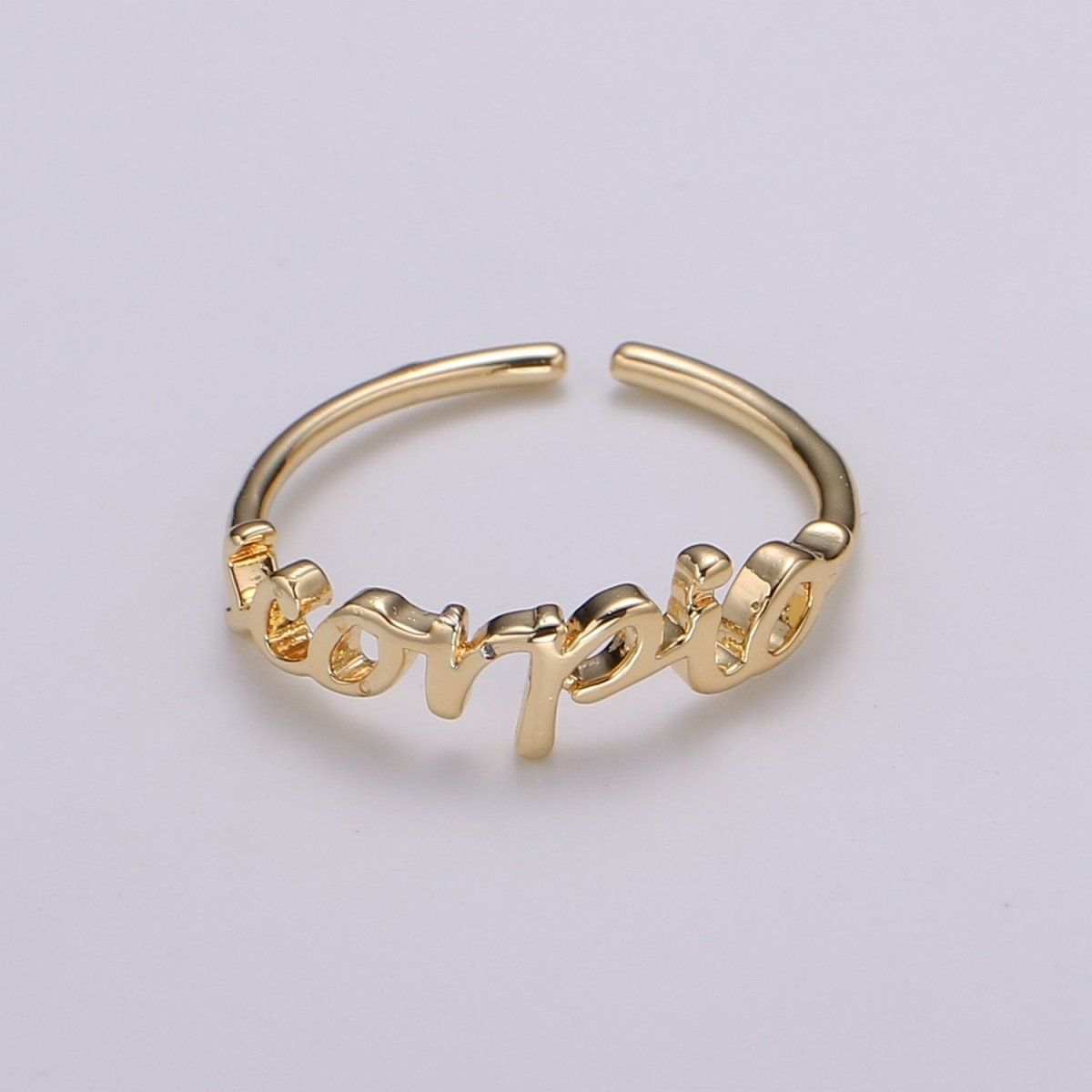Gold Zodiac Ring Words Gold Ring, Astrology Horoscope Ring Birthday Personalized Gift Open Adjustable Ring for Stacking Ring Midi Ring - DLUXCA