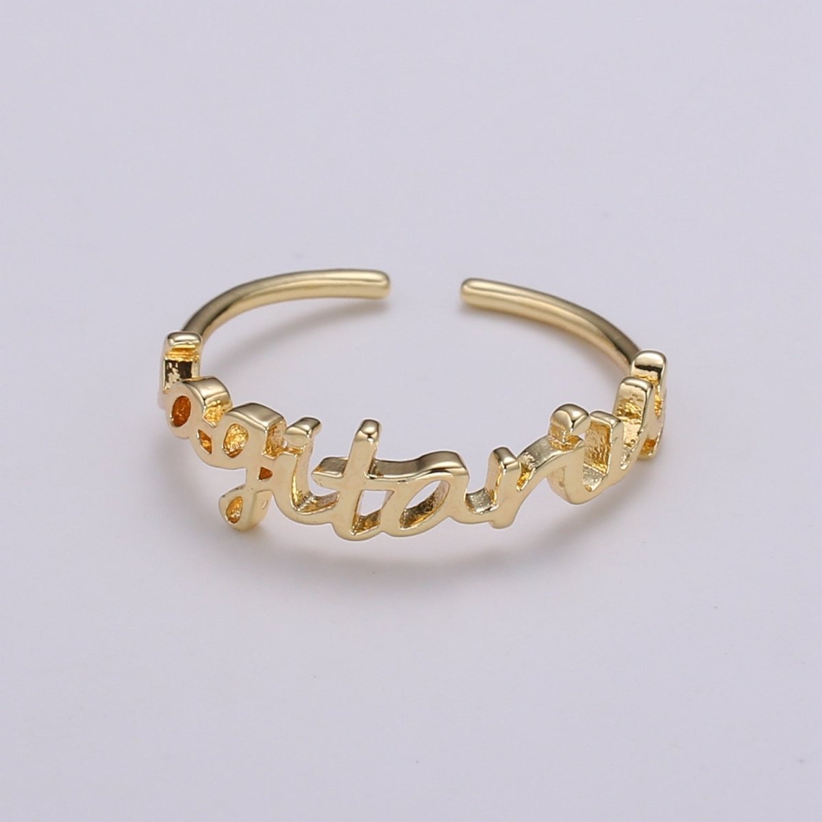 Gold Zodiac Ring Words Gold Ring, Astrology Horoscope Ring Birthday Personalized Gift Open Adjustable Ring for Stacking Ring Midi Ring - DLUXCA