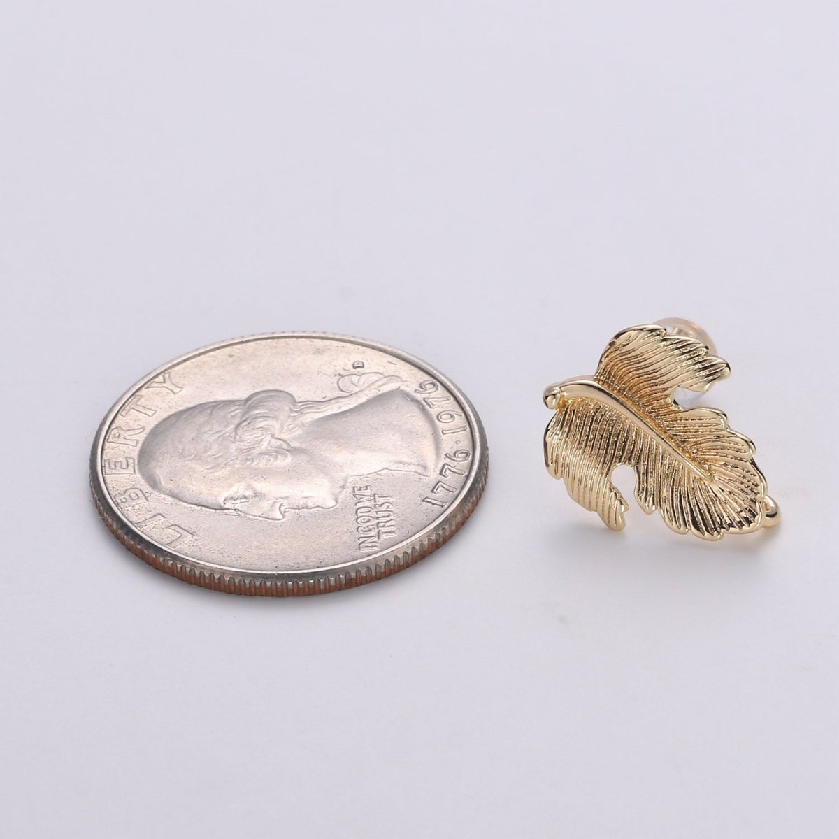 Golden Leaf Gold Filled Studs L-015 - DLUXCA