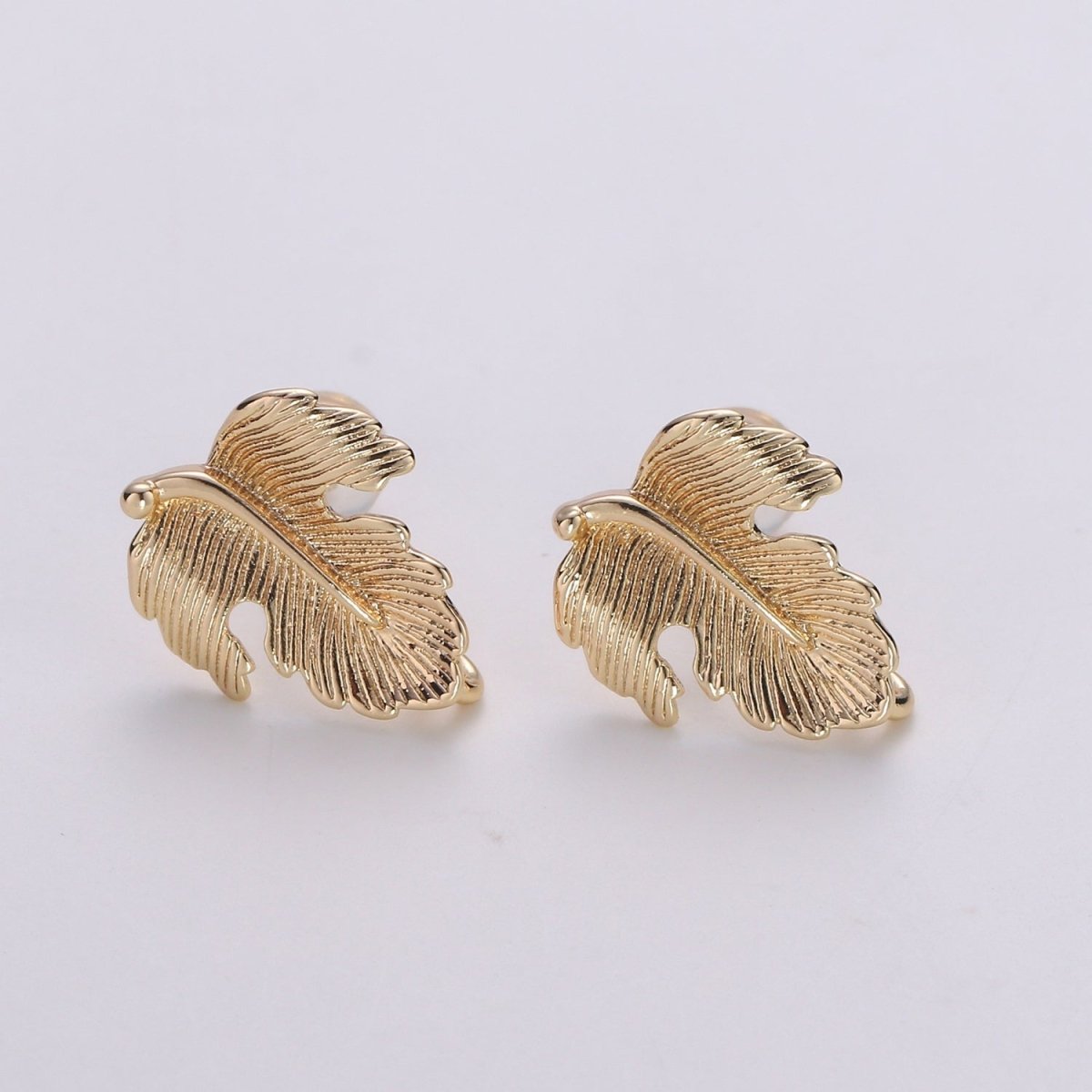 Golden Leaf Gold Filled Studs L-015 - DLUXCA
