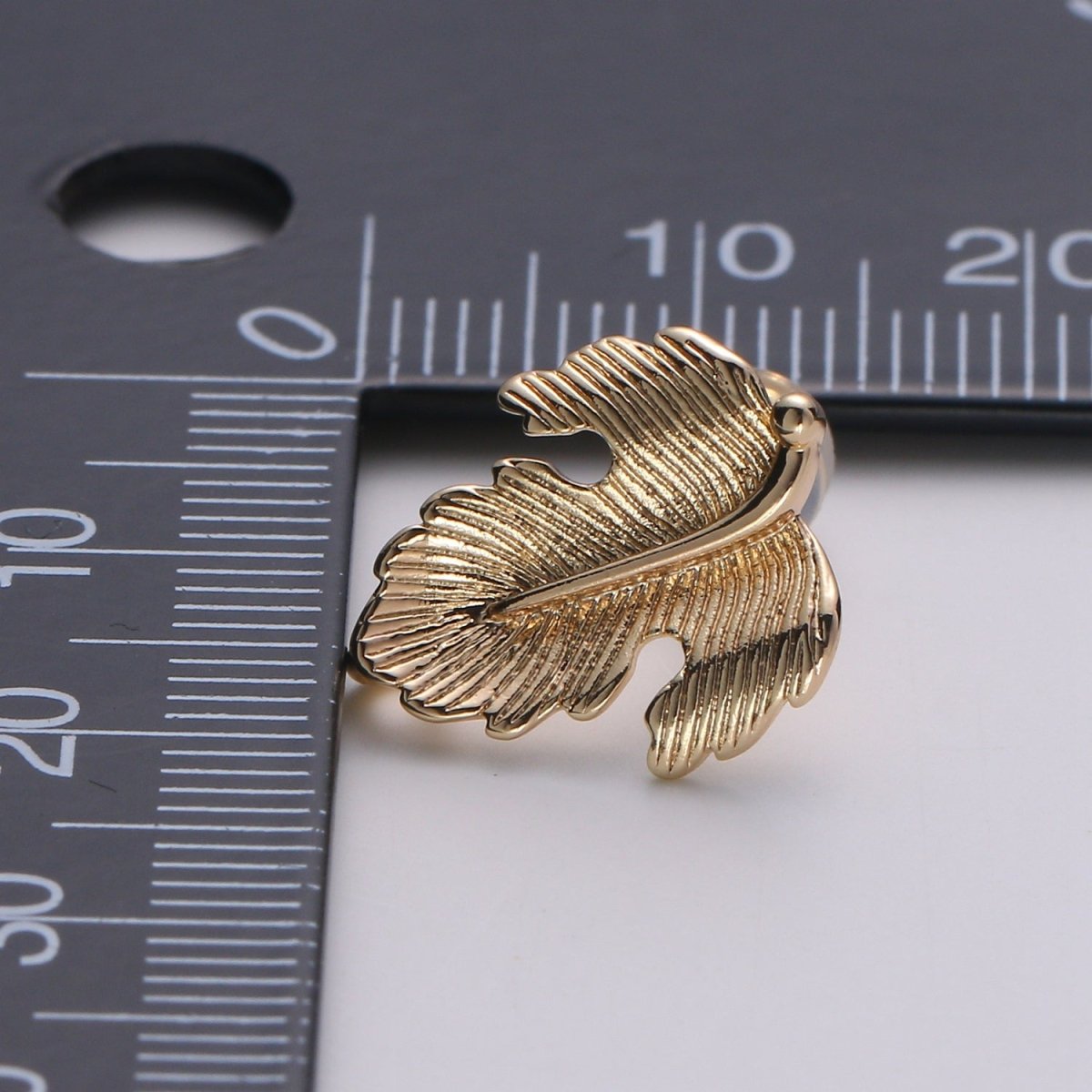 Golden Leaf Gold Filled Studs L-015 - DLUXCA