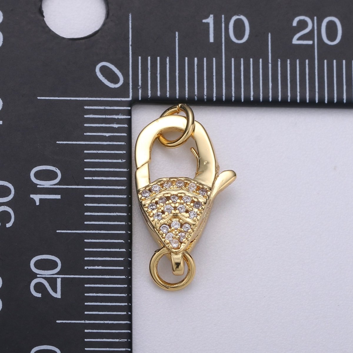 Golden Lobster Clasp Gold Filled with CZ Crystal For DIY Necklace Bracelet Jewelry Making K-603 - DLUXCA