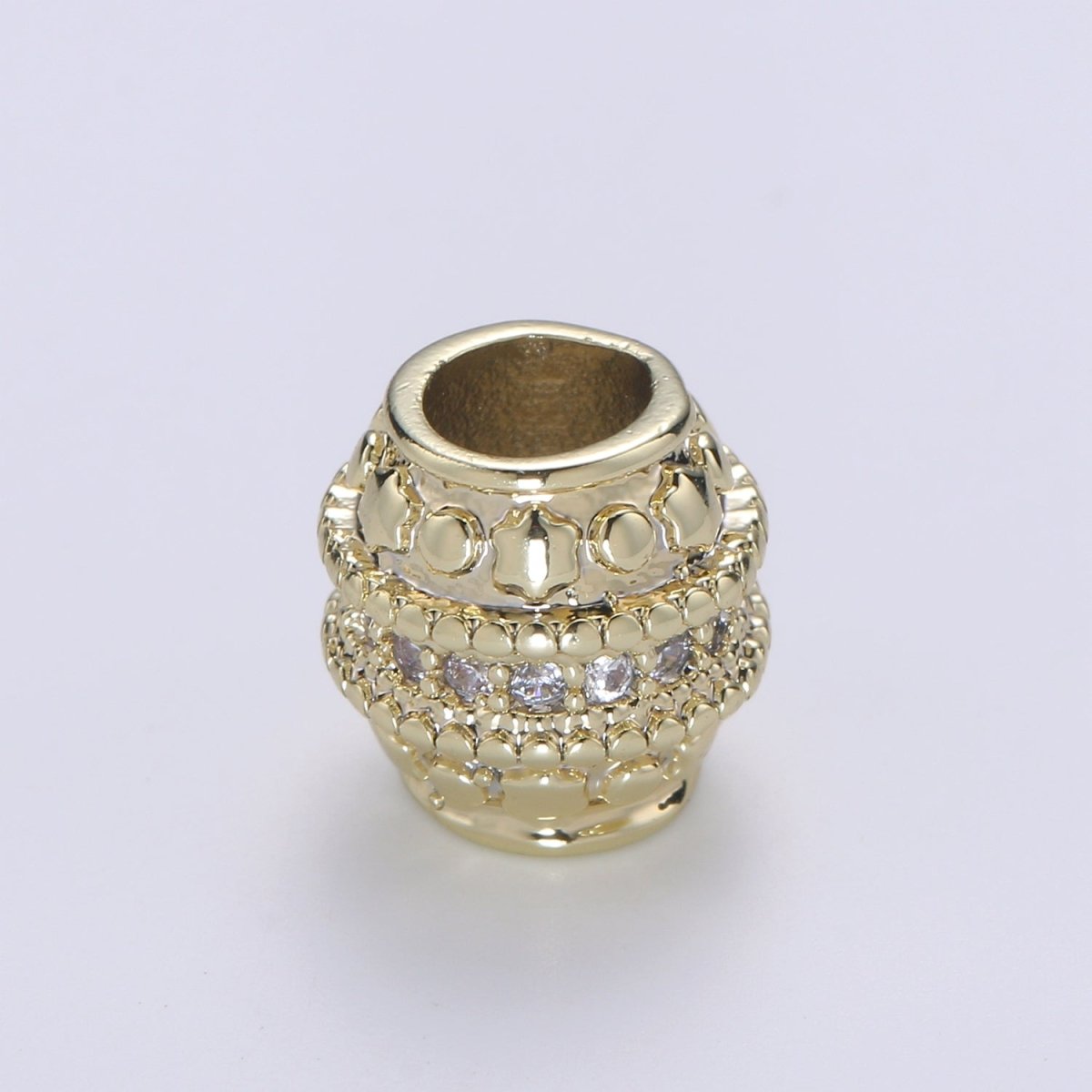 Golden Round Hive Shape Beads CZ Crystal Tiny Gold Filled Geometric Shape Jewelry Making Beads B-354 - DLUXCA