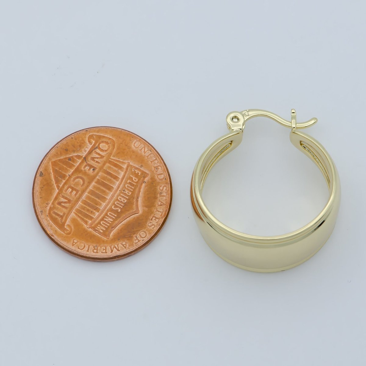 Golden Simple Round Huggies Earrings, Plain Gold Filled Geometric Formal/Casual Daily Wear Earring Jewelry P-256 - DLUXCA