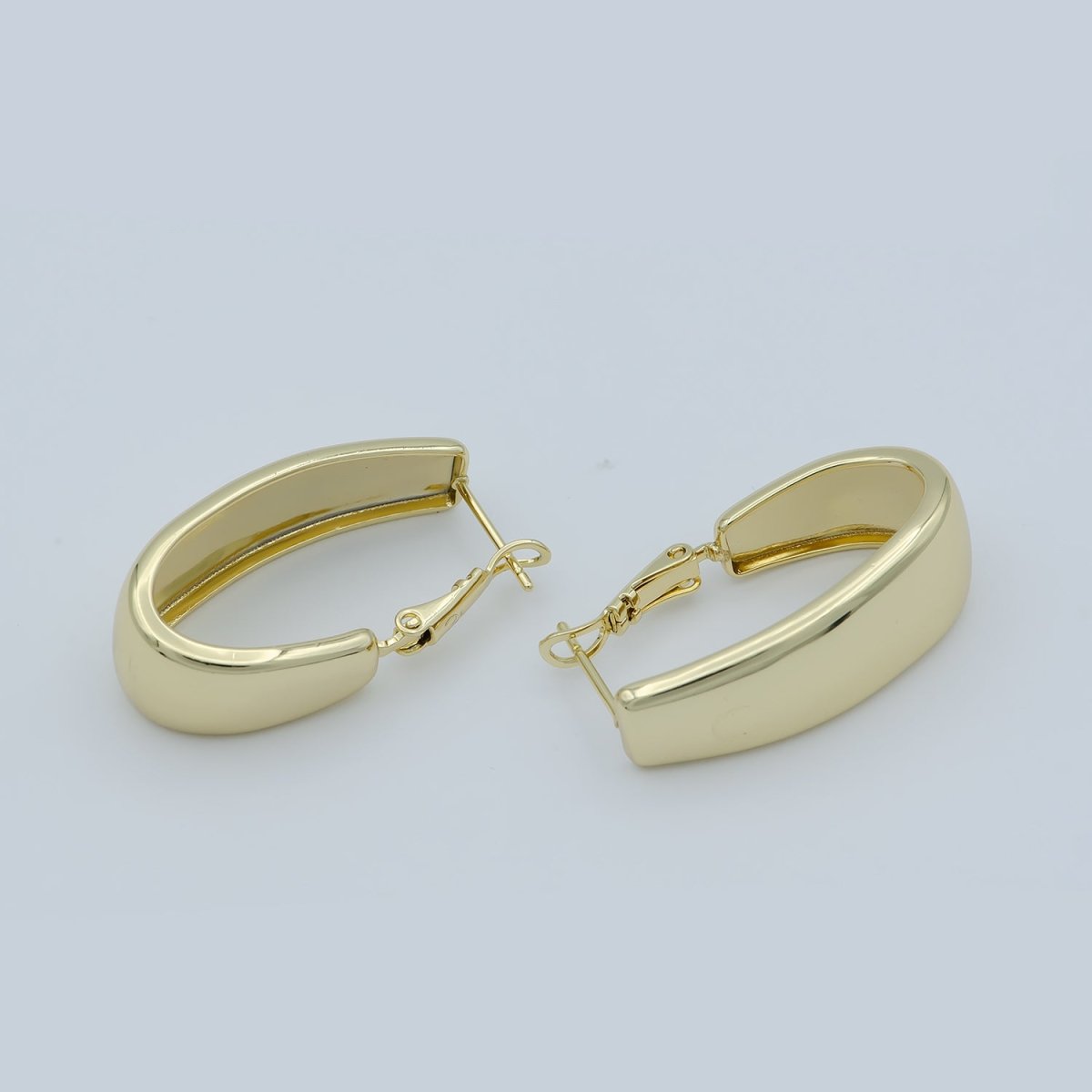 Golden Thin Huggies Earrings, Plain Gold Filled Geometric Formal/Casual Earring Jewelry P-257 - DLUXCA