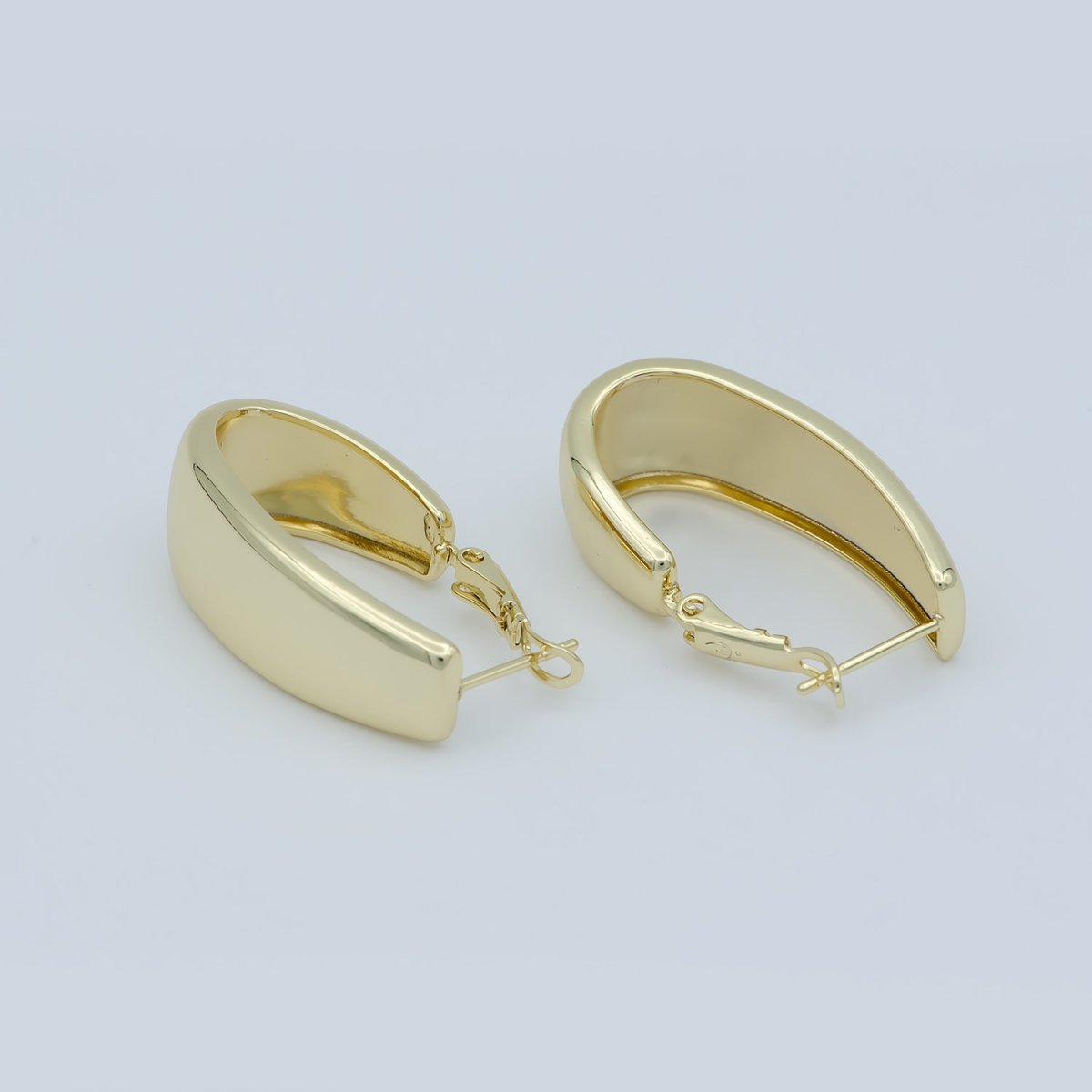 Golden Thin Huggies Earrings, Plain Gold Filled Geometric Formal/Casual Earring Jewelry P-257 - DLUXCA