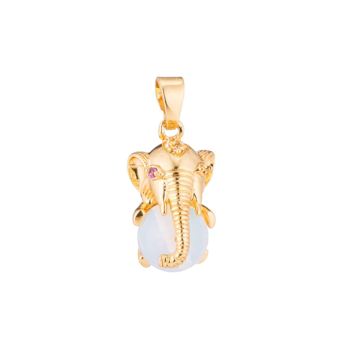 Gold/Rose Gold/Silver Baby Elephant Trunk Nature Ball Circus Jungle DIY Cubic Zirconia Necklace H-208 H-311 - DLUXCA