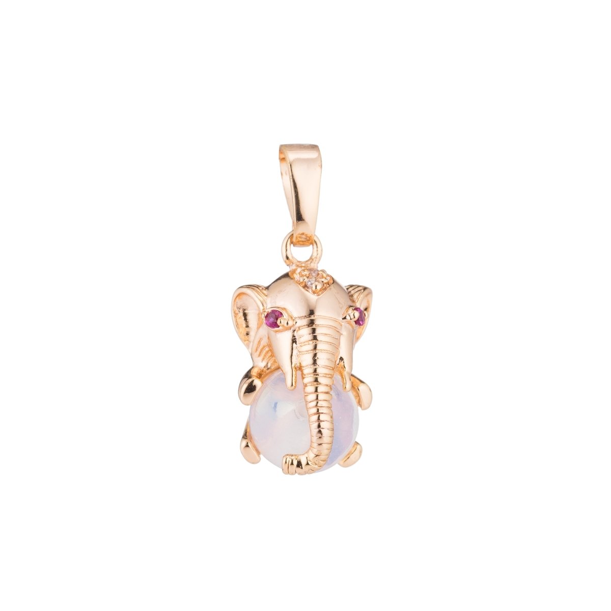 Gold/Rose Gold/Silver Baby Elephant Trunk Nature Ball Circus Jungle DIY Cubic Zirconia Necklace H-208 H-311 - DLUXCA