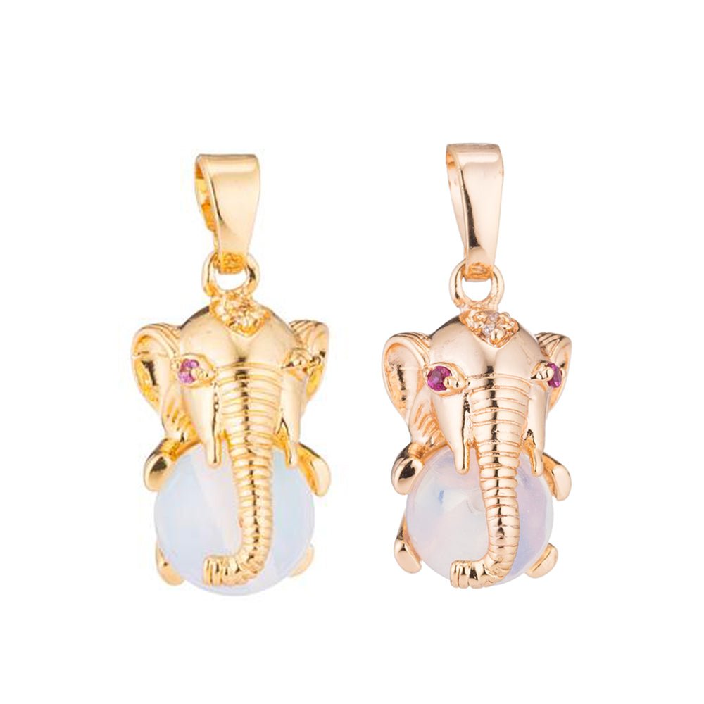Gold/Rose Gold/Silver Baby Elephant Trunk Nature Ball Circus Jungle DIY Cubic Zirconia Necklace H-208 H-311 - DLUXCA