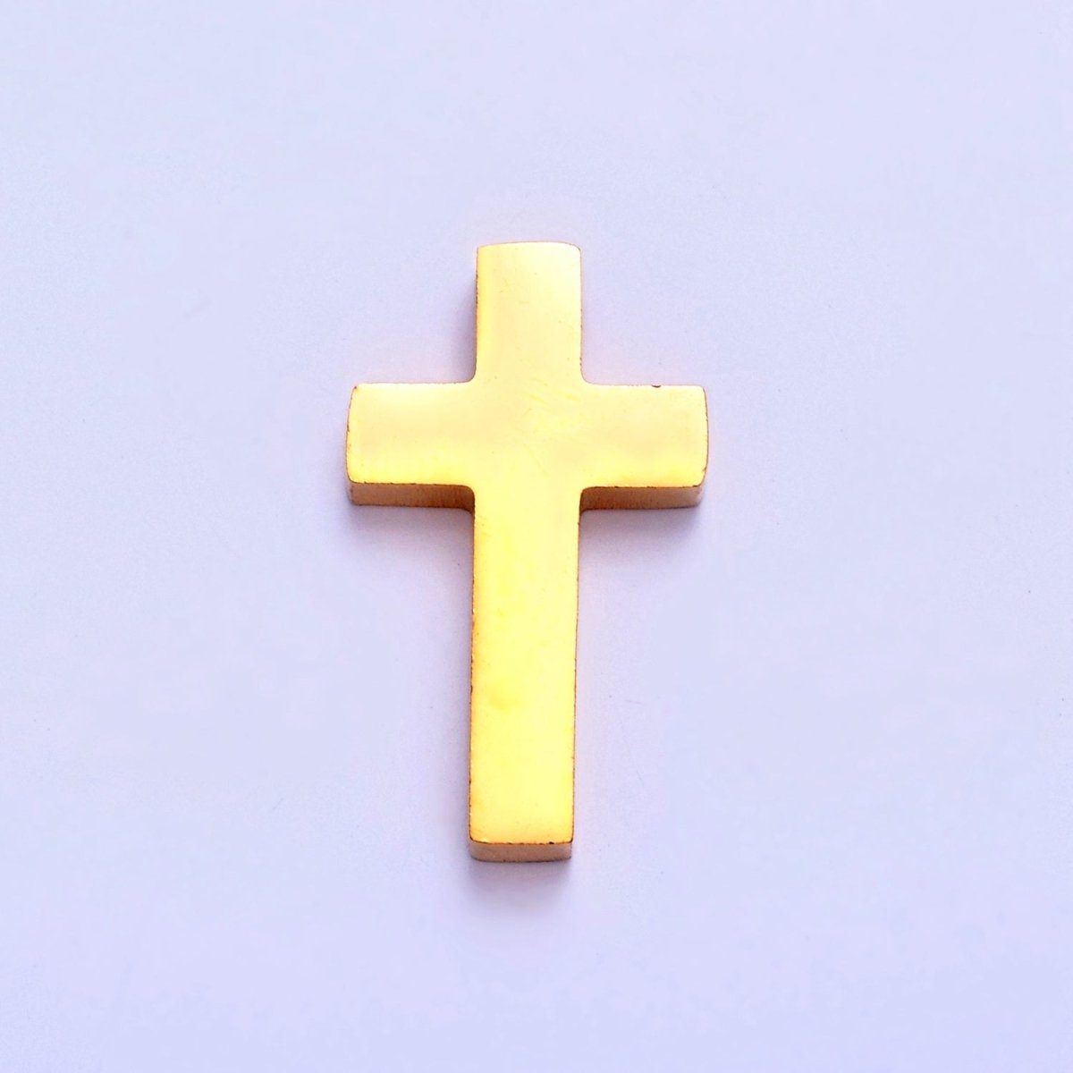 Gold/Silver Stainless Steel Religious Cross, Minimalist Spacer Bead For Jewelry Making. W-839 W-840 - DLUXCA