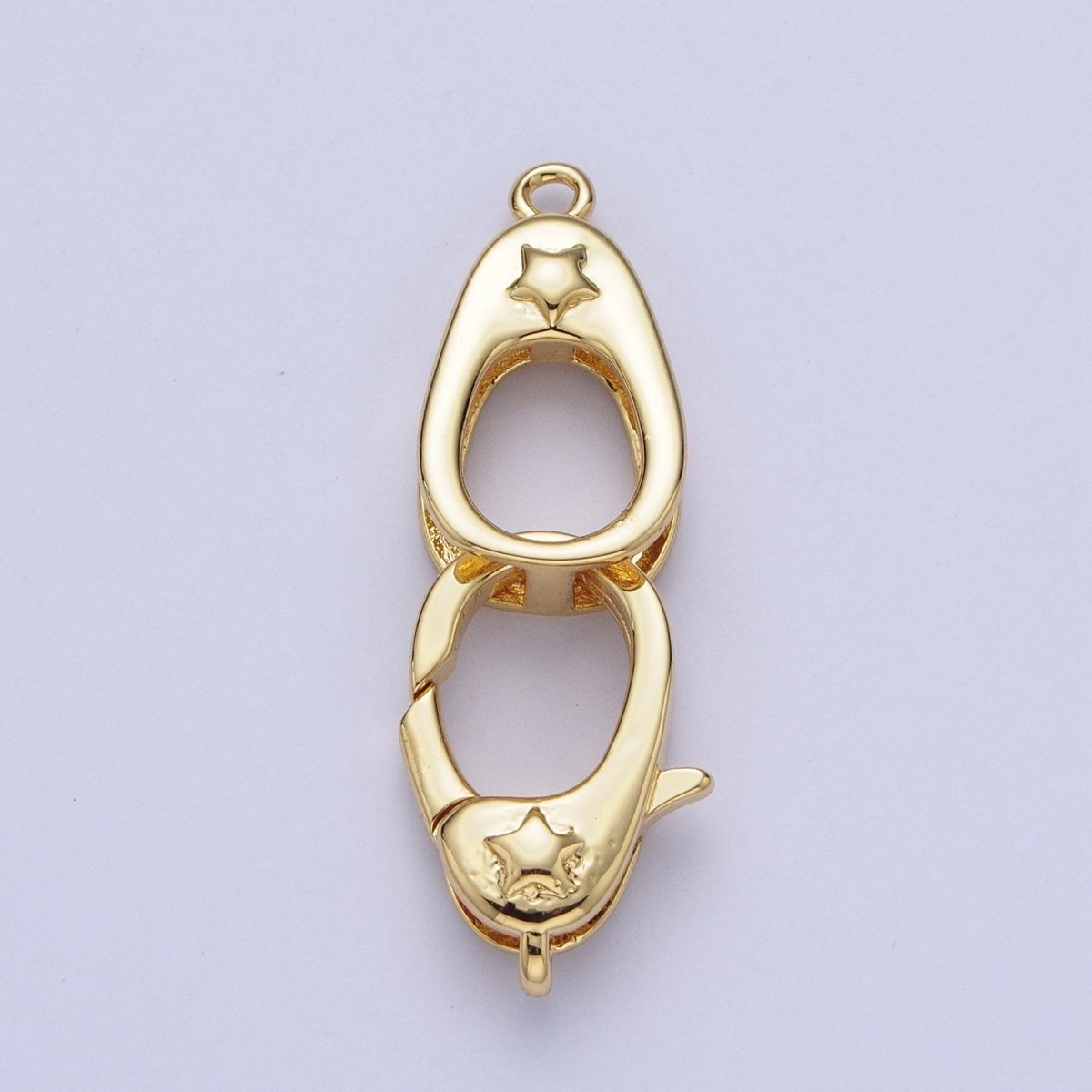 Gold/Silver Star Embossed Lobster Claw Clasps with Clasps Enhancer DIY Jewelry Supply L-866 L-867 - DLUXCA