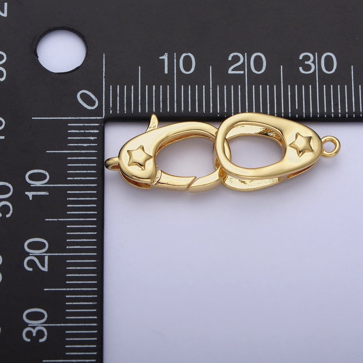 Gold/Silver Star Embossed Lobster Claw Clasps with Clasps Enhancer DIY Jewelry Supply L-866 L-867 - DLUXCA