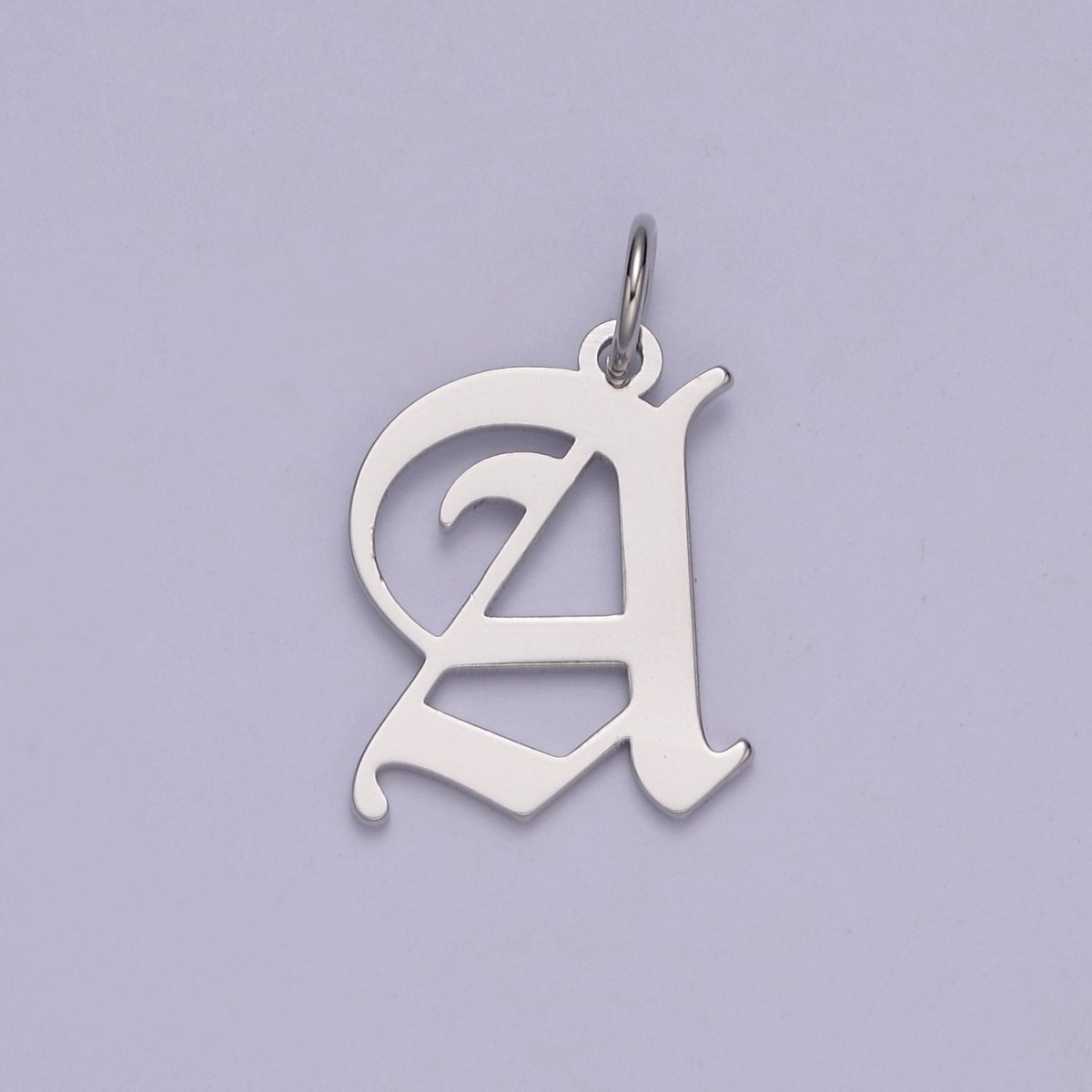 Gothic Letter Charm, Alphabet Charm, Silver Letter Charm, 26 Letters Initial Charms Old English Letter Pendant W-028~W-054 - DLUXCA