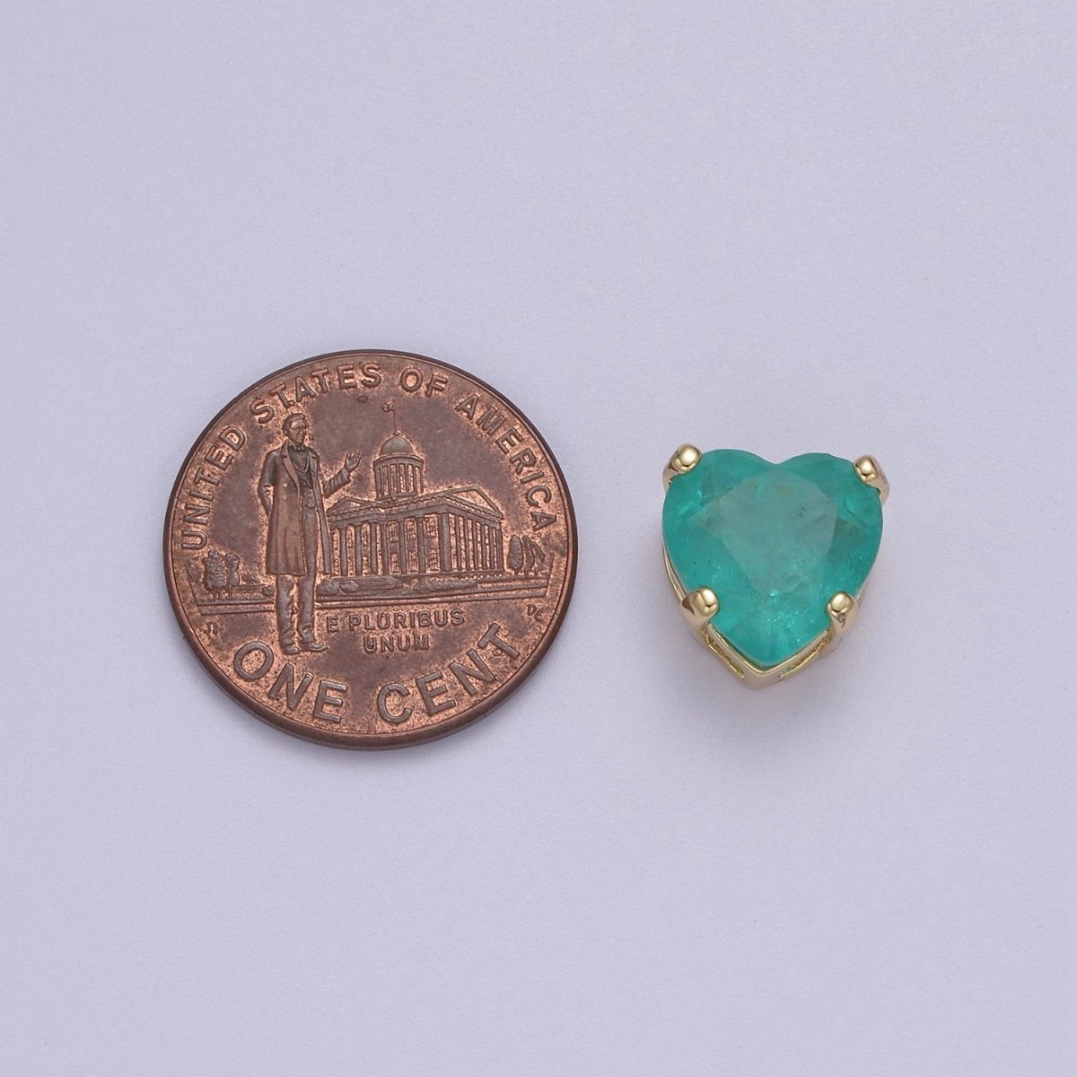 Green Aqua Cubic Zirconia Heart Charm 10mm Small Beautiful Bright 3D Love Jewelry Gold Beads spacer for Bracelet Necklace Supply B-221 - DLUXCA