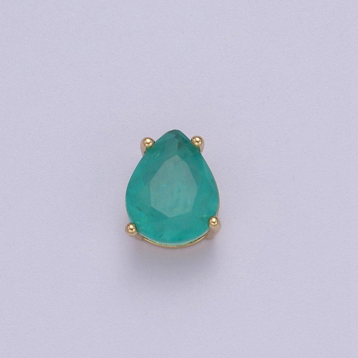 Green Aqua Cubic Zirconia Tear Drop Beads - 10mm Small Beautiful Bright 3D Teardrop Jewelry Gold Beads spacer for Bracelet Necklace Supply B-463 - DLUXCA