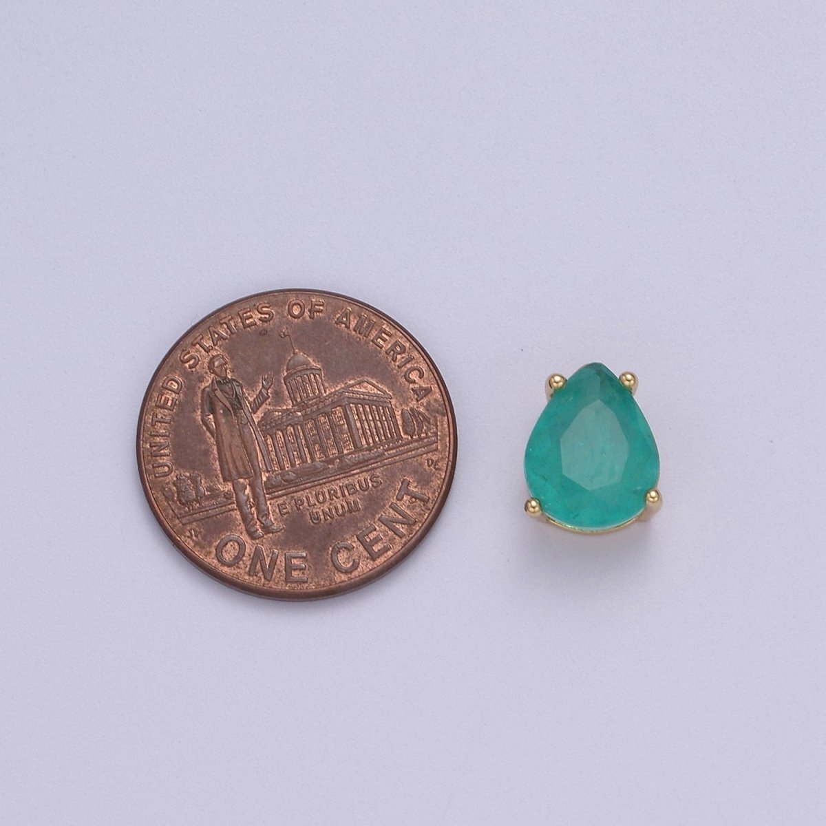 Green Aqua Cubic Zirconia Tear Drop Beads - 10mm Small Beautiful Bright 3D Teardrop Jewelry Gold Beads spacer for Bracelet Necklace Supply B-463 - DLUXCA