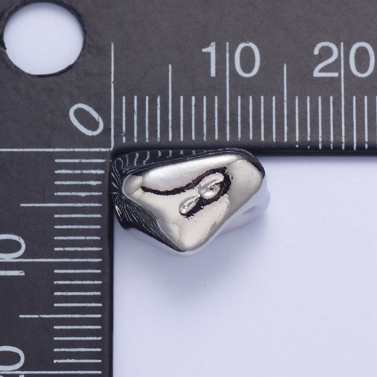 Hammered 12.8x9mm Gold & Silver Geometric Abstract Spacer Bead Component For Jewelry Making | W-924 W-925 - DLUXCA