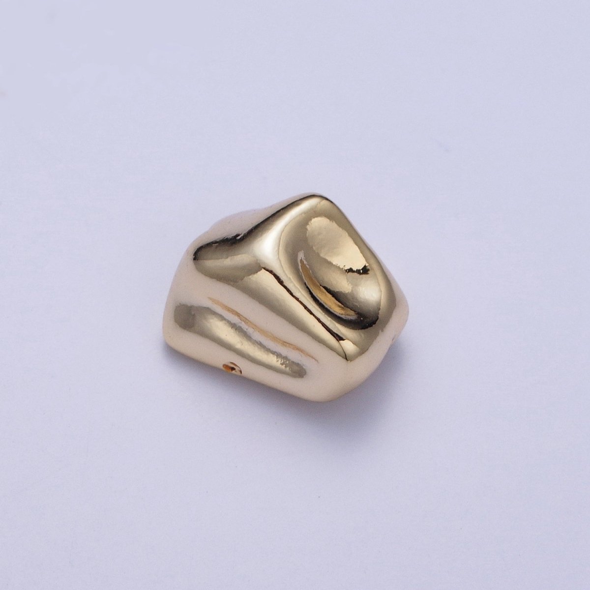 Hammered 12.8x9mm Gold & Silver Geometric Abstract Spacer Bead Component For Jewelry Making | W-924 W-925 - DLUXCA