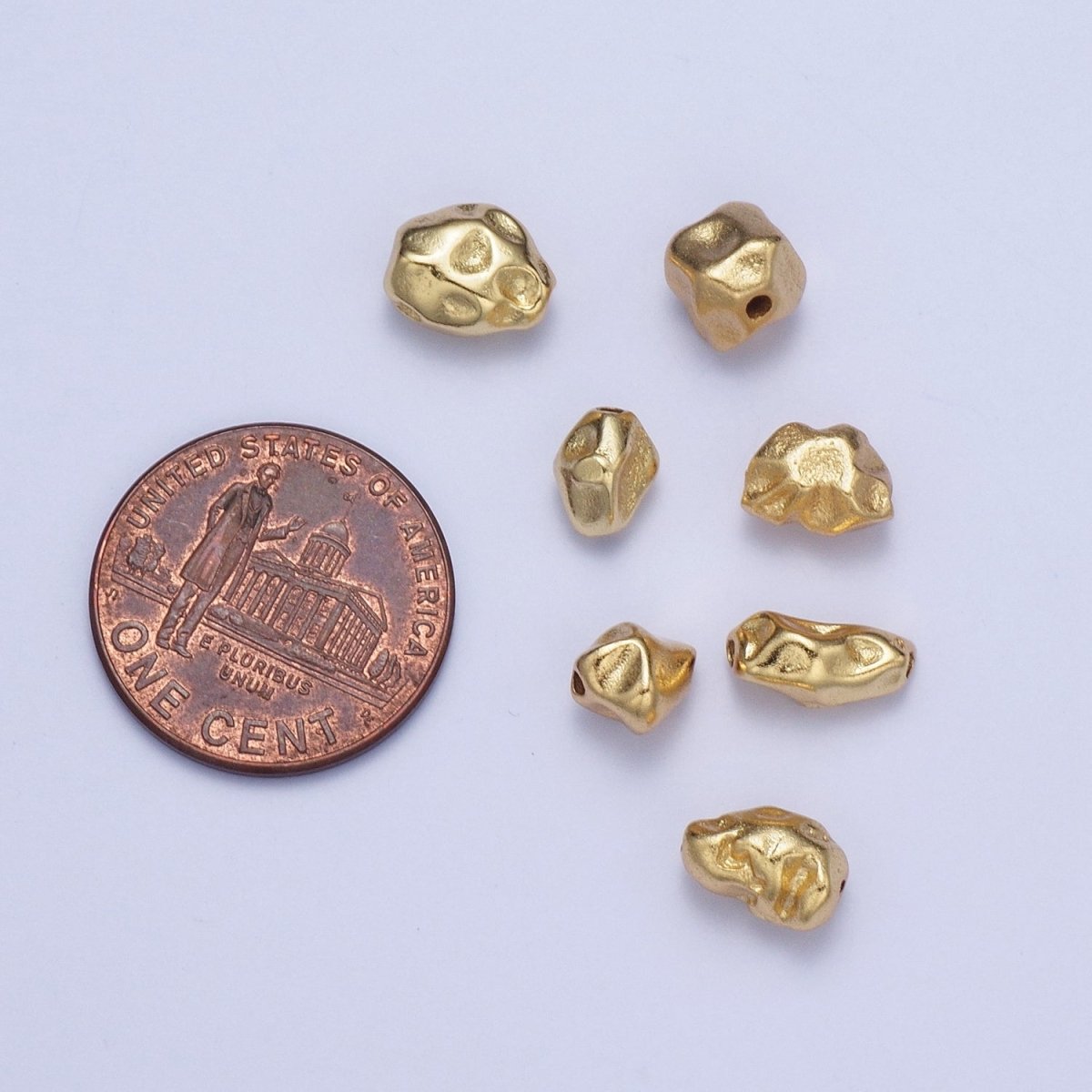 Hammered Abstract Geometric Gold Spacer Bead | B-014, B-016, B-029, B-041, B-044, B-045, B-048 - DLUXCA