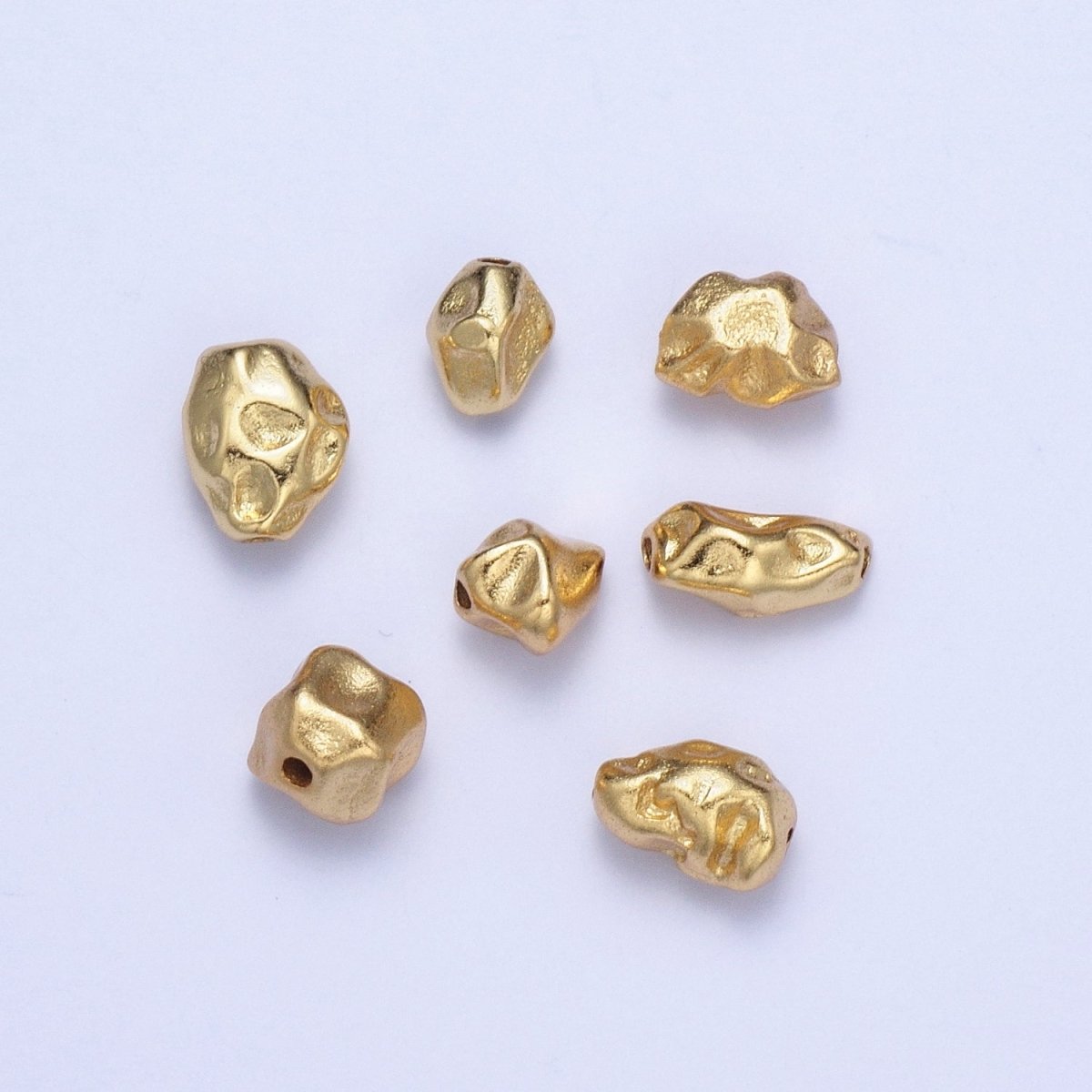 Hammered Abstract Geometric Gold Spacer Bead | B-014, B-016, B-029, B-041, B-044, B-045, B-048 - DLUXCA