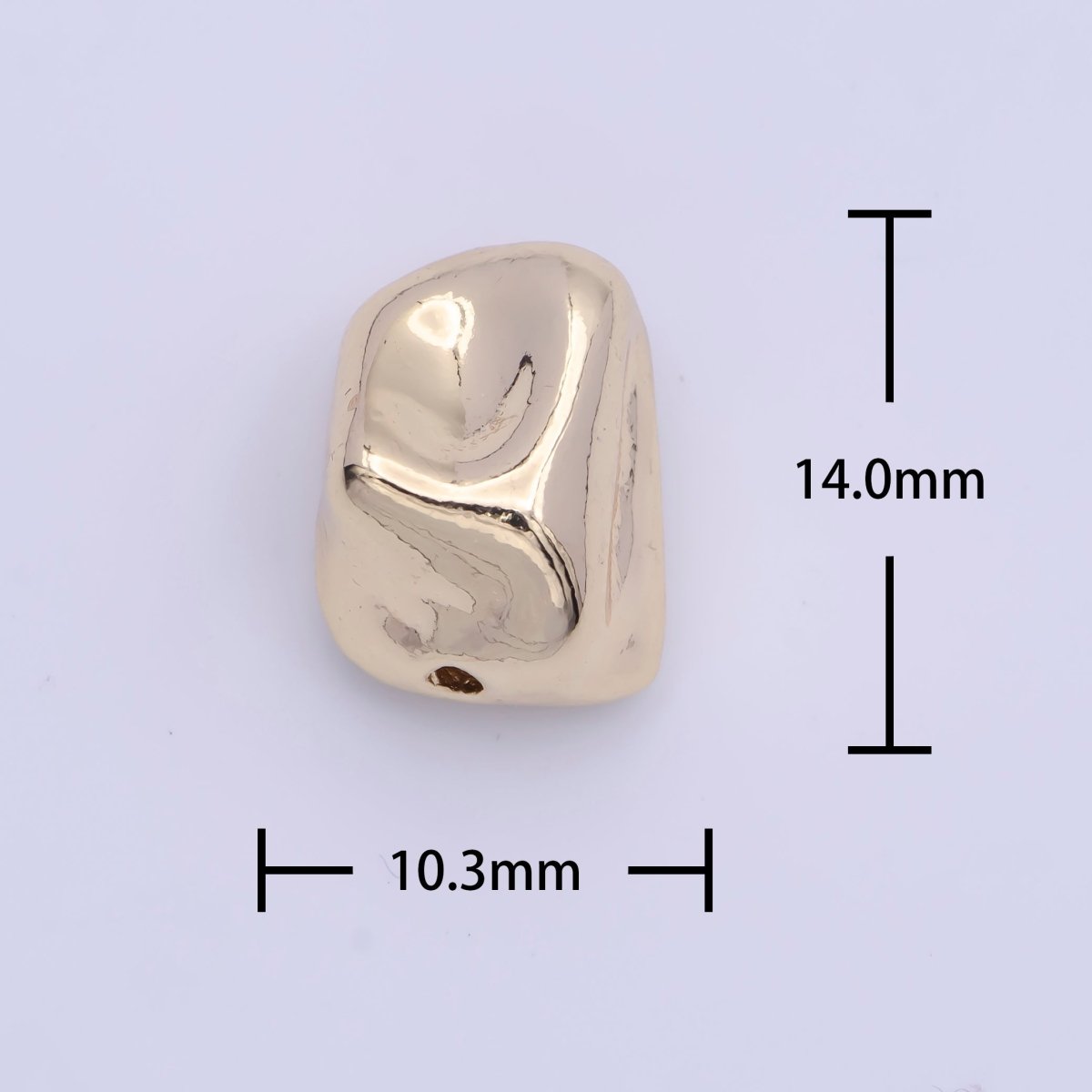 Hammered Geometric 14x10.3mm Gold Spacer Bead Findings For Bracelet Making B-118 - DLUXCA