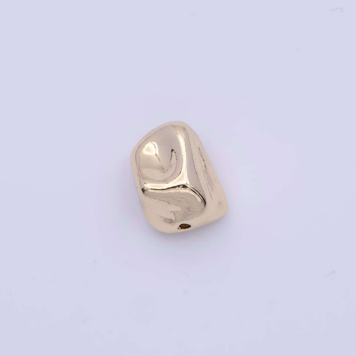 Hammered Geometric 14x10.3mm Gold Spacer Bead Findings For Bracelet Making B-118 - DLUXCA