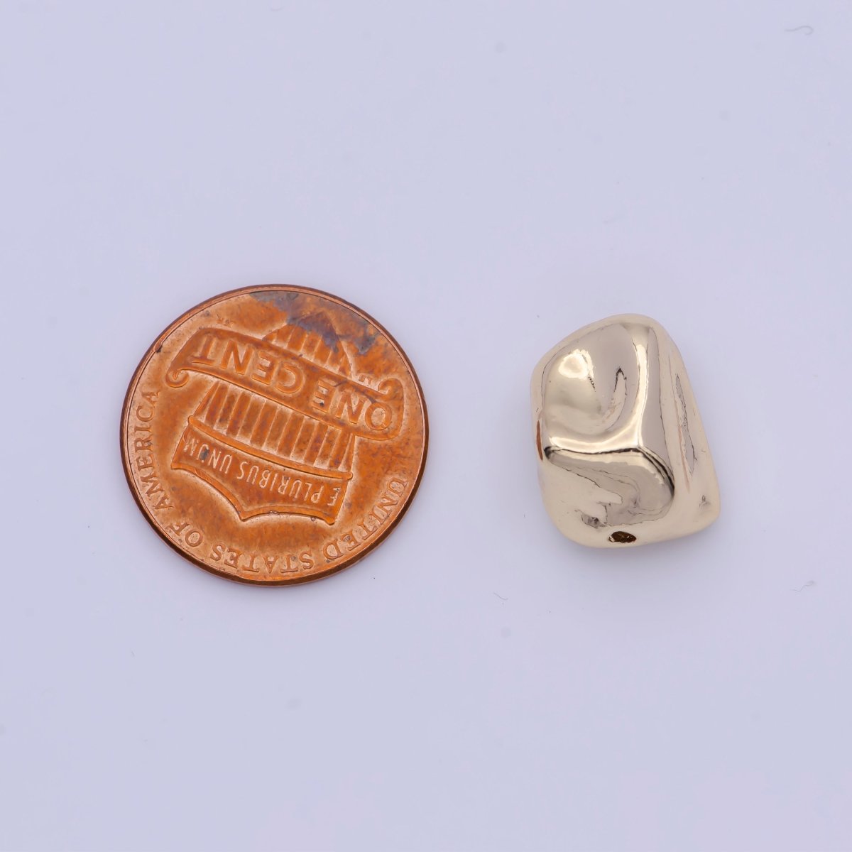 Hammered Geometric 14x10.3mm Gold Spacer Bead Findings For Bracelet Making B-118 - DLUXCA