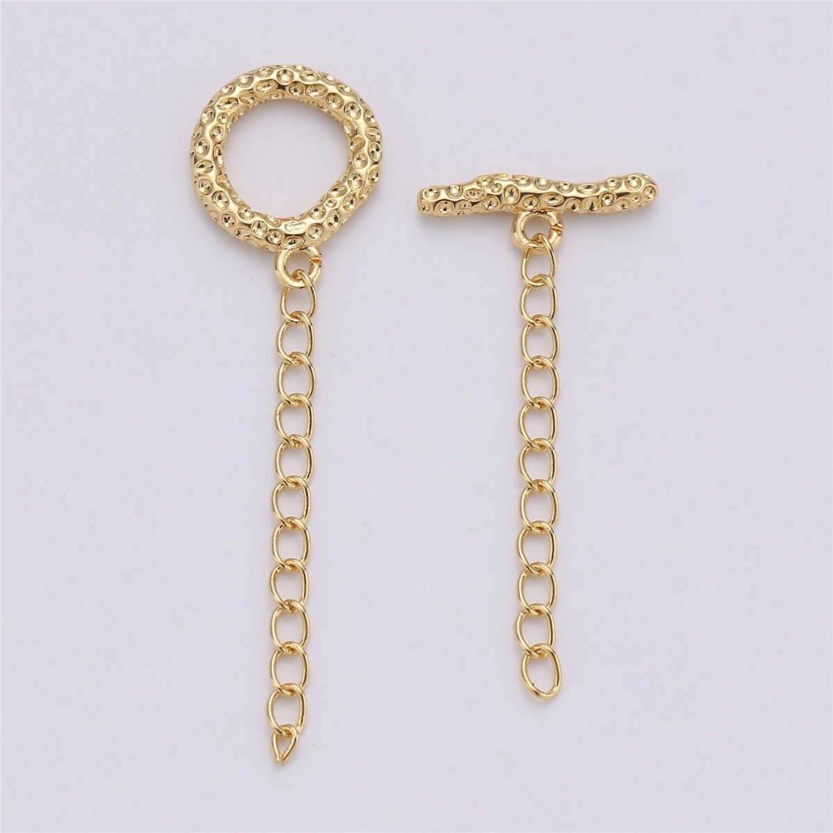 Hammered Gold Toggle Clasp Set Round Rustic clasp Gold toggle clasp,toggle clasp set boho clasp for Necklace Bracelet Component K-458 - DLUXCA