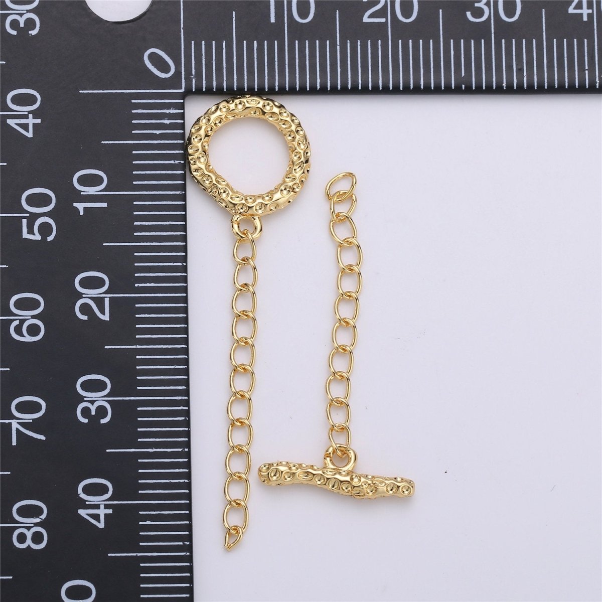 Hammered Gold Toggle Clasp Set Round Rustic clasp Gold toggle clasp,toggle clasp set boho clasp for Necklace Bracelet Component K-458 - DLUXCA