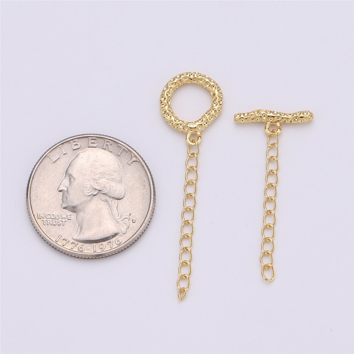 Hammered Gold Toggle Clasp Set Round Rustic clasp Gold toggle clasp,toggle clasp set boho clasp for Necklace Bracelet Component K-458 - DLUXCA
