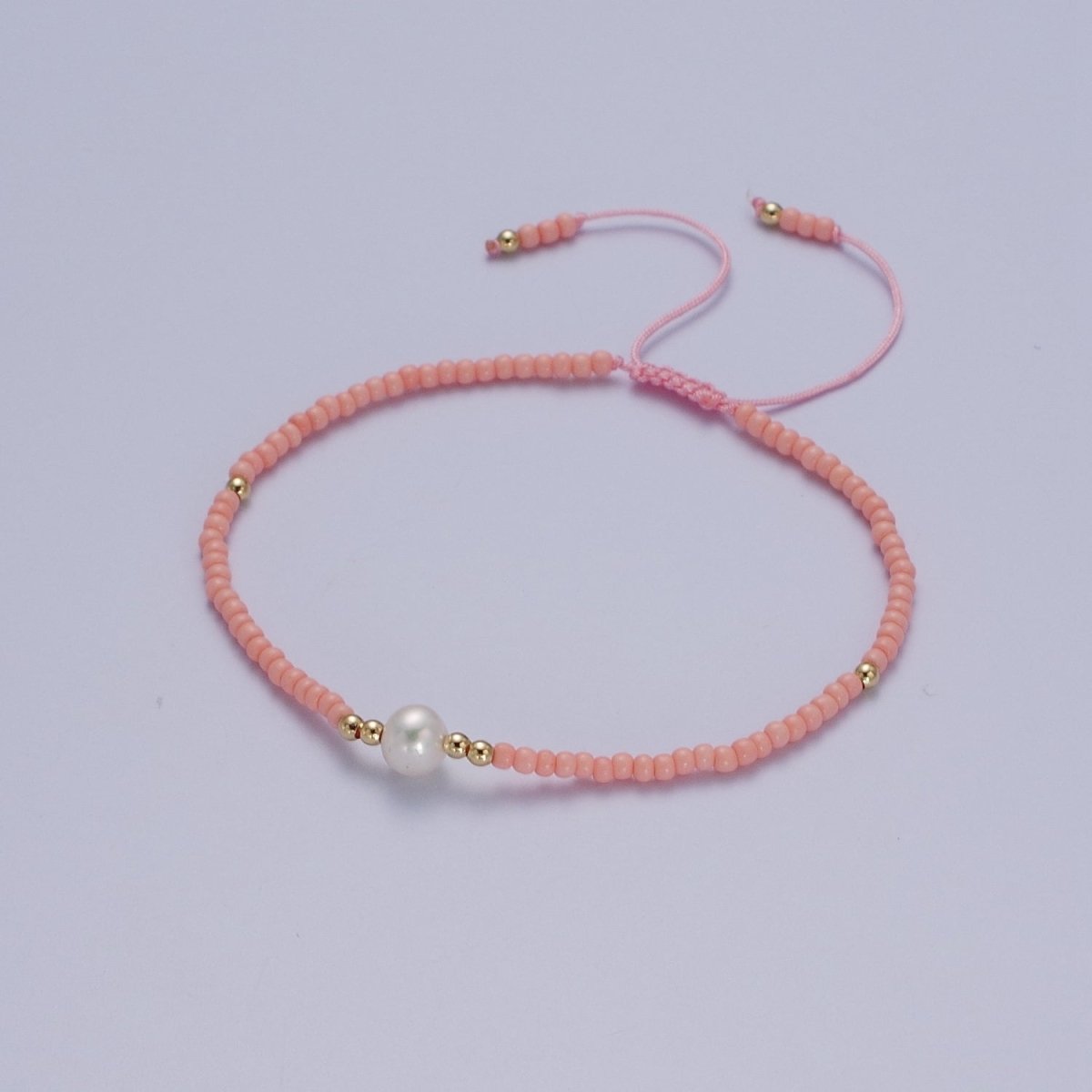 Handmade Pearl Glass Beads Knotted Adjustable Bracelet | WA-1258 - WA-1264 Clearance Pricing - DLUXCA