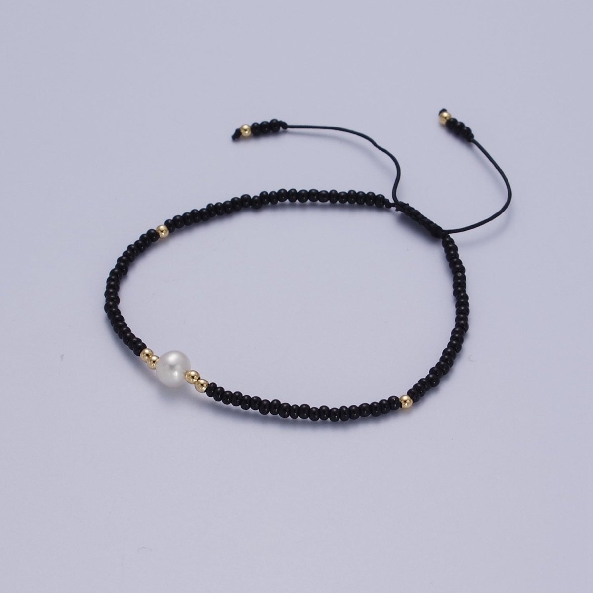 Handmade Pearl Glass Beads Knotted Adjustable Bracelet | WA-1258 - WA-1264 Clearance Pricing - DLUXCA
