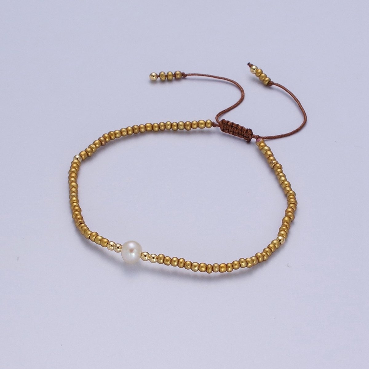 Handmade Pearl Glass Beads Knotted Adjustable Bracelet | WA-1258 - WA-1264 Clearance Pricing - DLUXCA