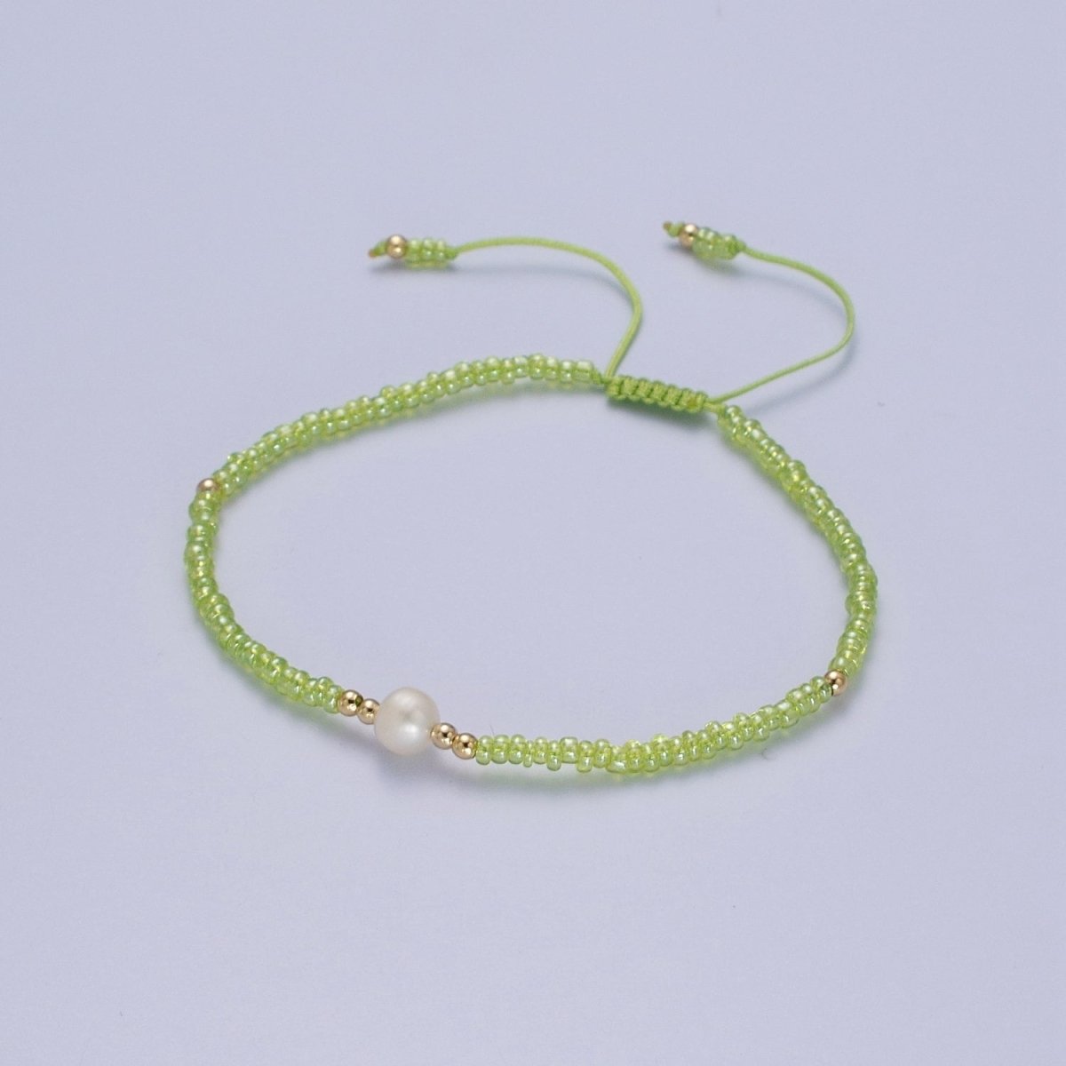 Handmade Pearl Glass Beads Knotted Adjustable Bracelet | WA-1258 - WA-1264 Clearance Pricing - DLUXCA