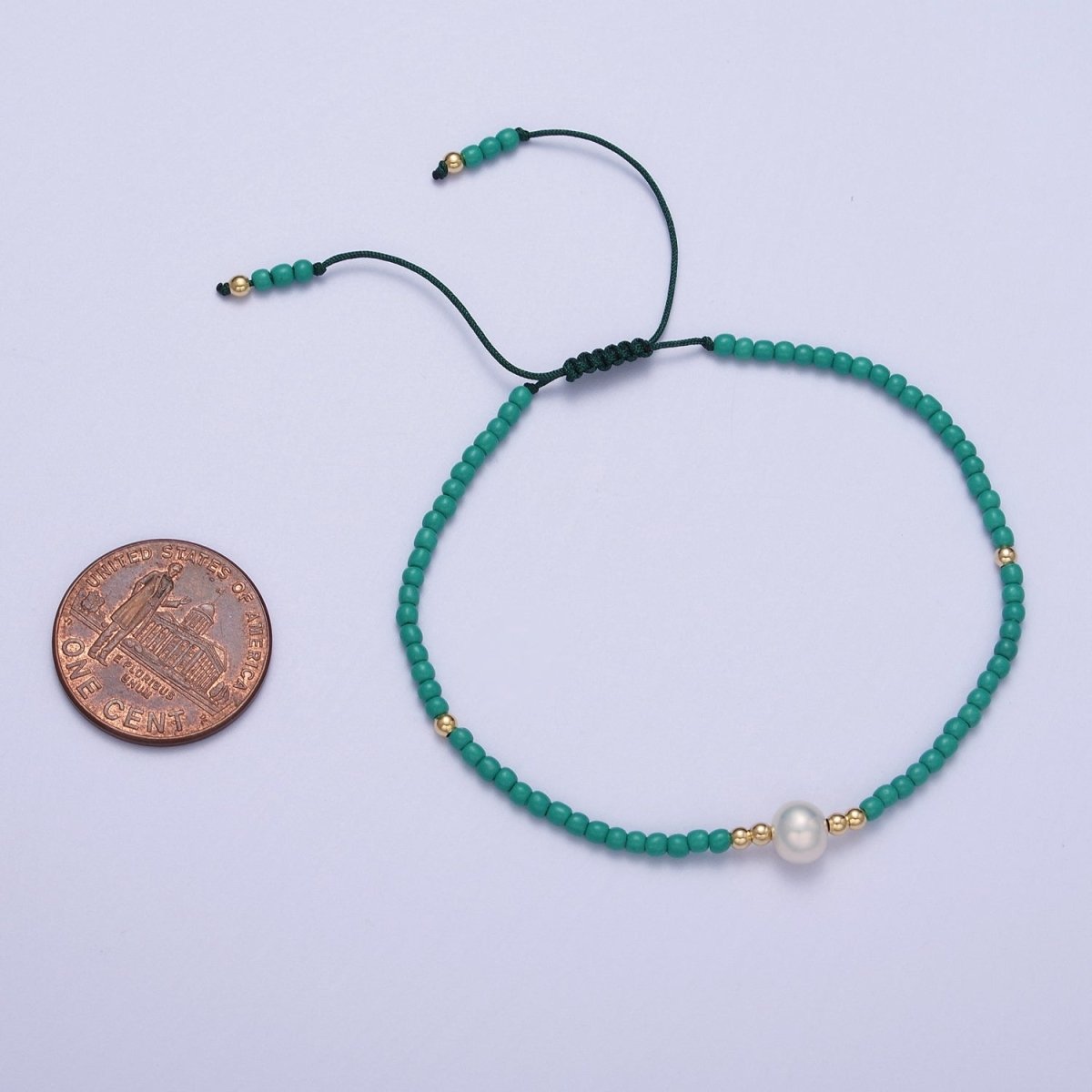 Handmade Pearl Glass Beads Knotted Adjustable Bracelet | WA-1258 - WA-1264 Clearance Pricing - DLUXCA