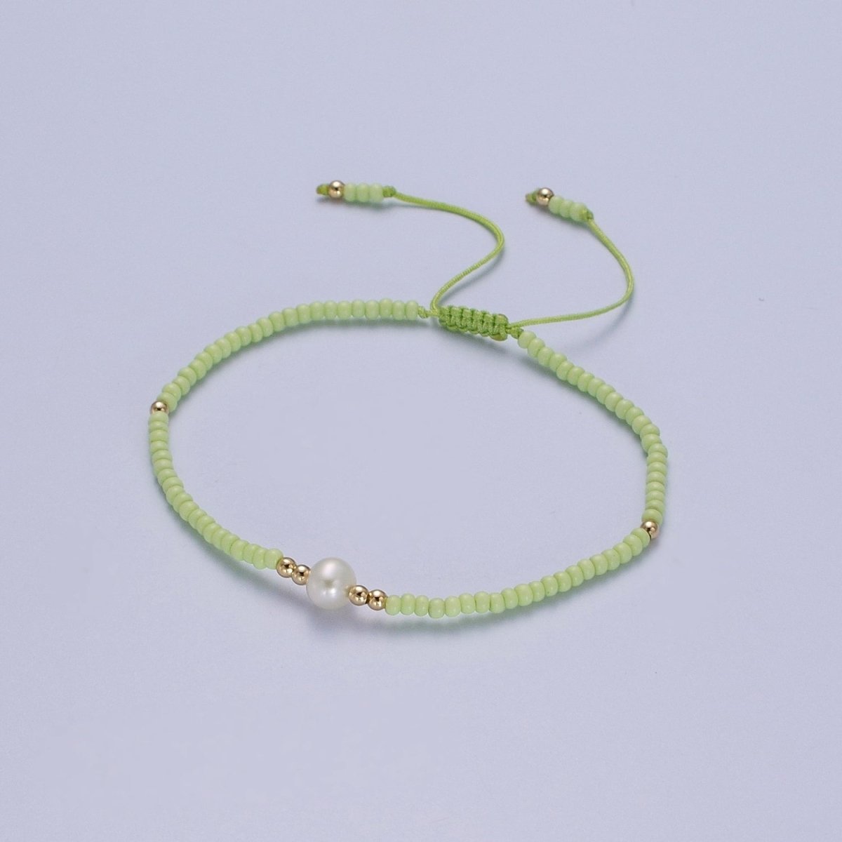 Handmade Pearl Glass Beads Knotted Adjustable Bracelet | WA-1258 - WA-1264 Clearance Pricing - DLUXCA