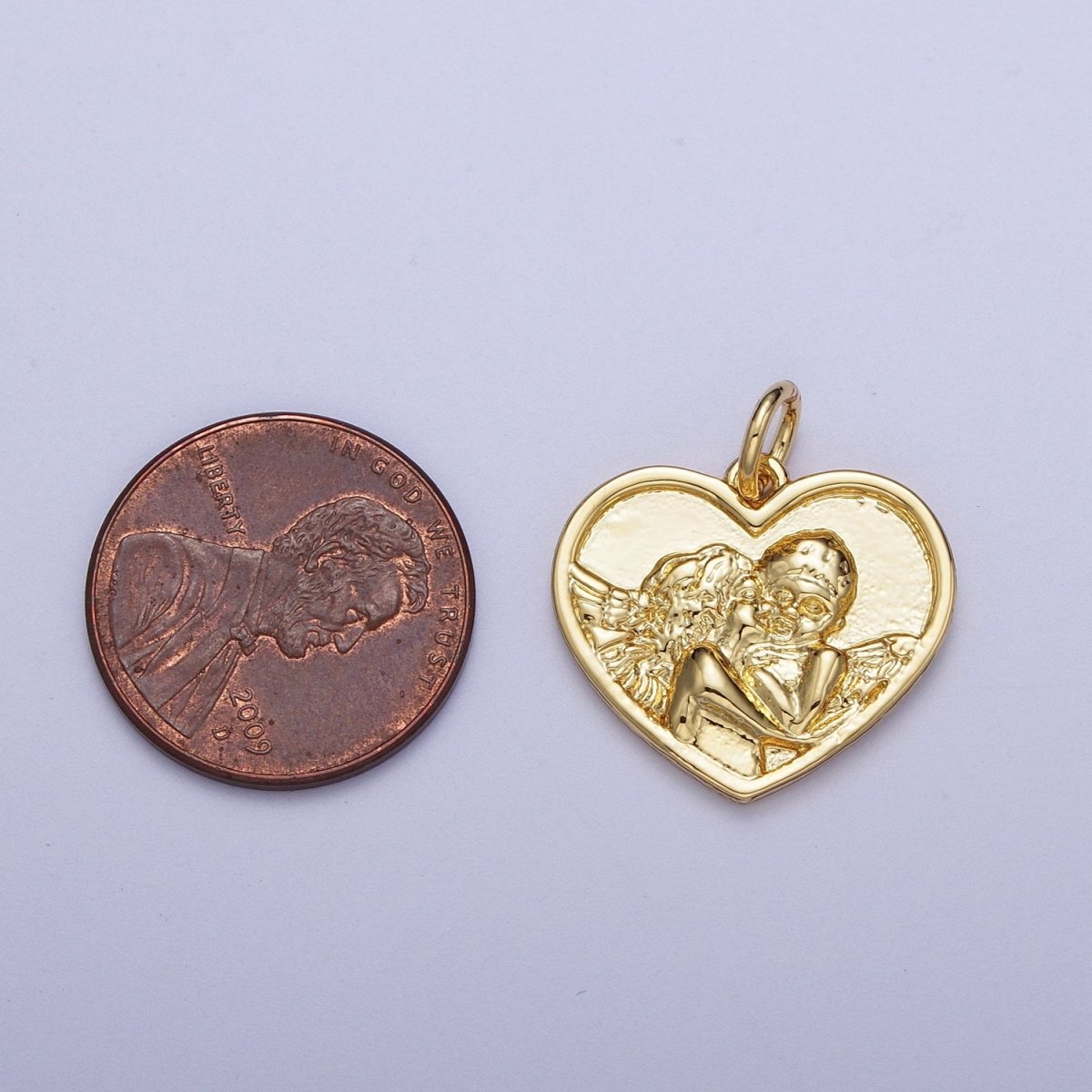 Heart Cherub Angel Charm for Bracelet Earring Necklace, Religious, Guardian Angel Cupid Pendant Valentine Day Inspired | X-729 - DLUXCA