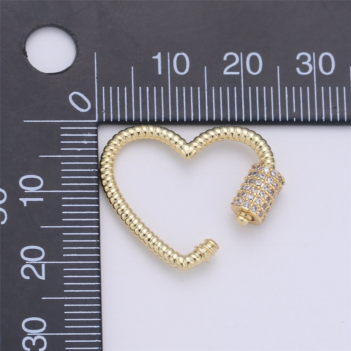 Heart Clasp Lock, Heart Padlock Carabiner Screw Clasp Lock Gold Filled - K-395 - DLUXCA