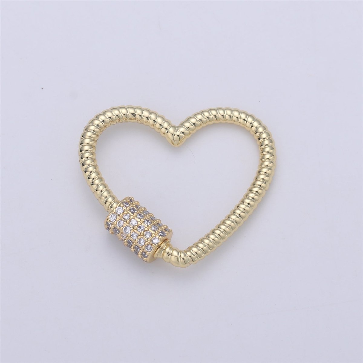 Heart Clasp Lock, Heart Padlock Carabiner Screw Clasp Lock Gold Filled - K-395 - DLUXCA